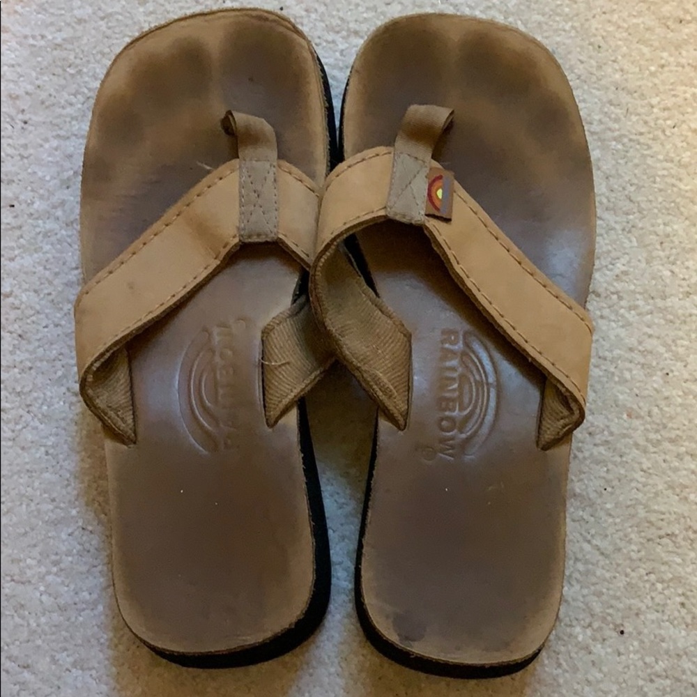 Platform rainbow flip flops